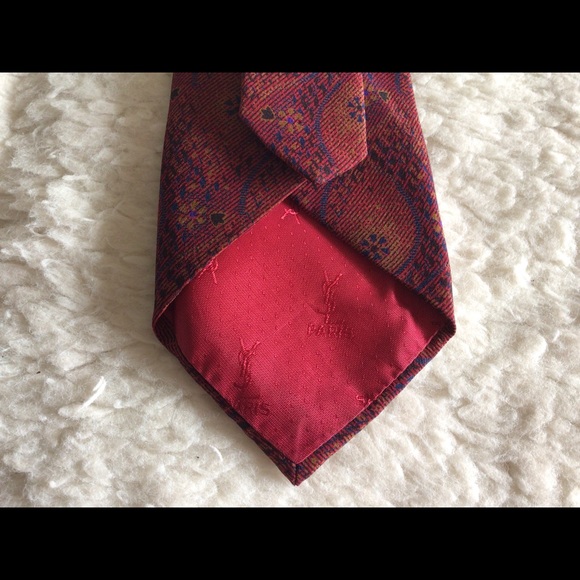 Yves Saint Laurent Paris 100% All Silk Soie Tie - Picture 7 of 10